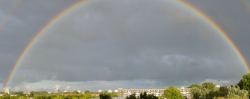 Dubbele regenboog boven Amsterdam Nieuw-West